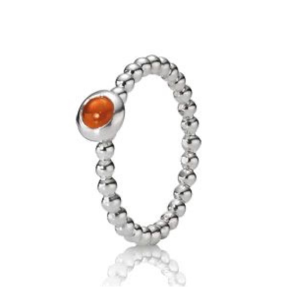 ♦️RARE♦️RETIRED♦️AUTHENTIC PANDORA CARNELIAN BUBBLE TWIST RING - Picture 3 of 11